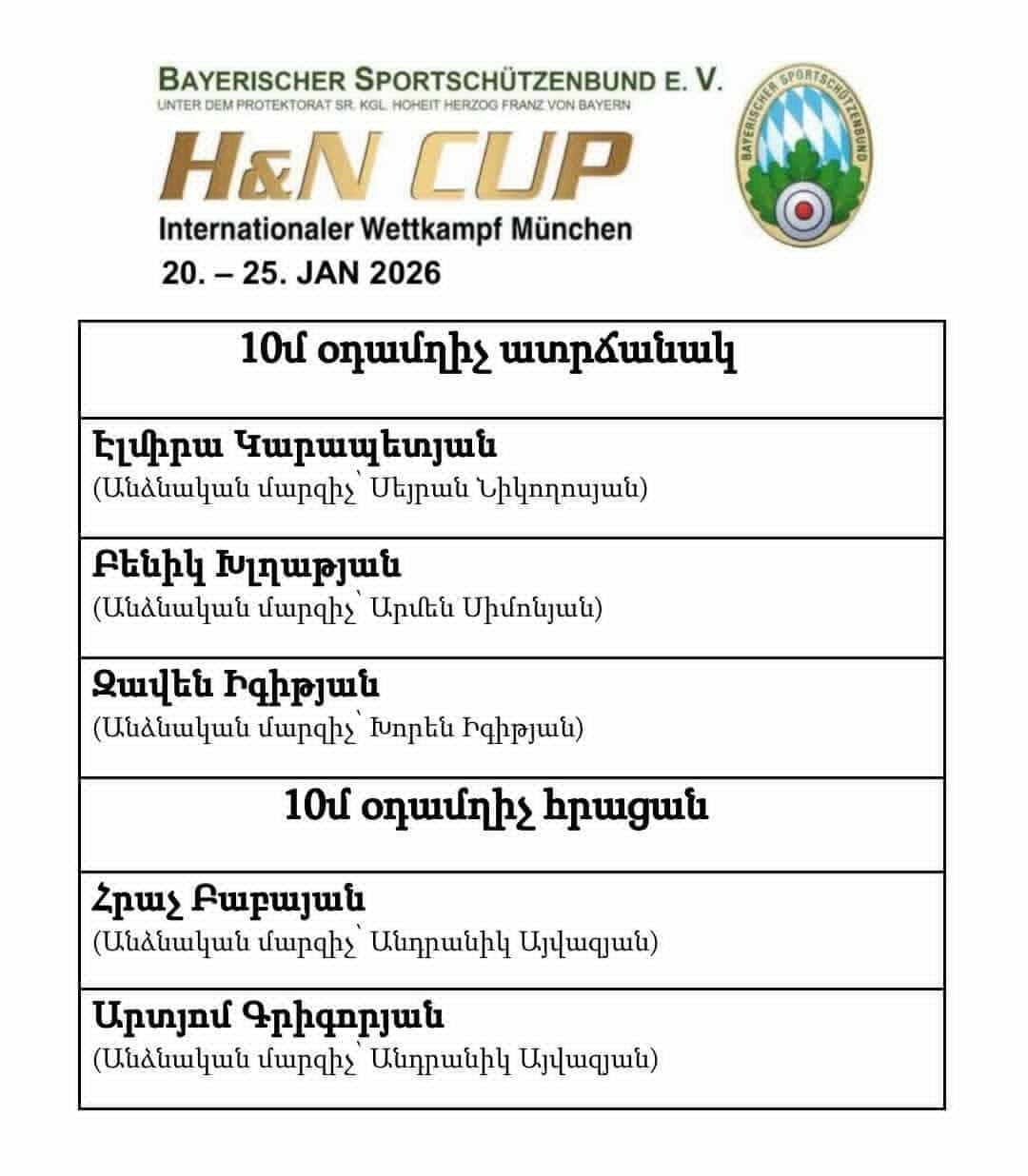 ՀՐԱՁԻԳՆԵՐԸ ՄՅՈՒՆԽԵՆՈՒՄ ԿՄԱՍՆԱԿՑԵՆ ՄԻՋԱԶԳԱՅԻՆ ՄՐՑԱՇԱՐԻ